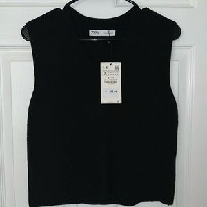 Black zara sweater vest NWT